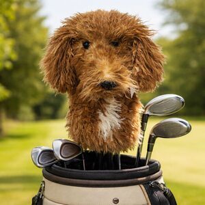 Cuddle Clones Dog Golf Club Headcover Goldendoodle Plush Driver Cover NWT